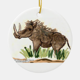 Warthog prydnad julgransprydnad keramik