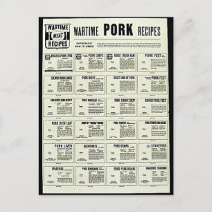 Wartime Gris Recipes Vykort