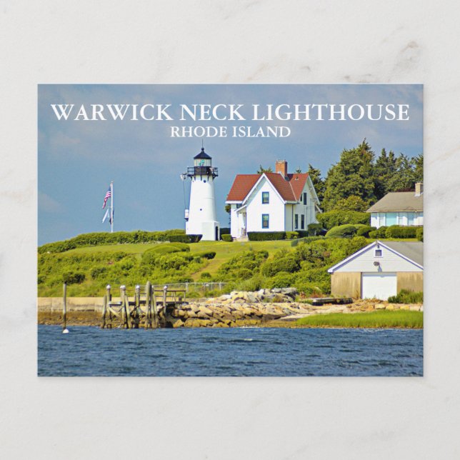 Warwick Nacke fyr, Rhode island vykort (Framsida)