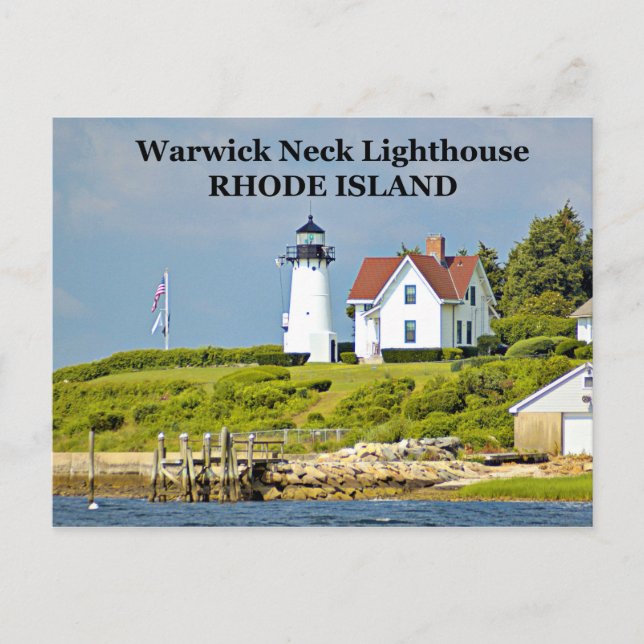 Warwick Nacke fyr, Rhode island vykort (Framsida)