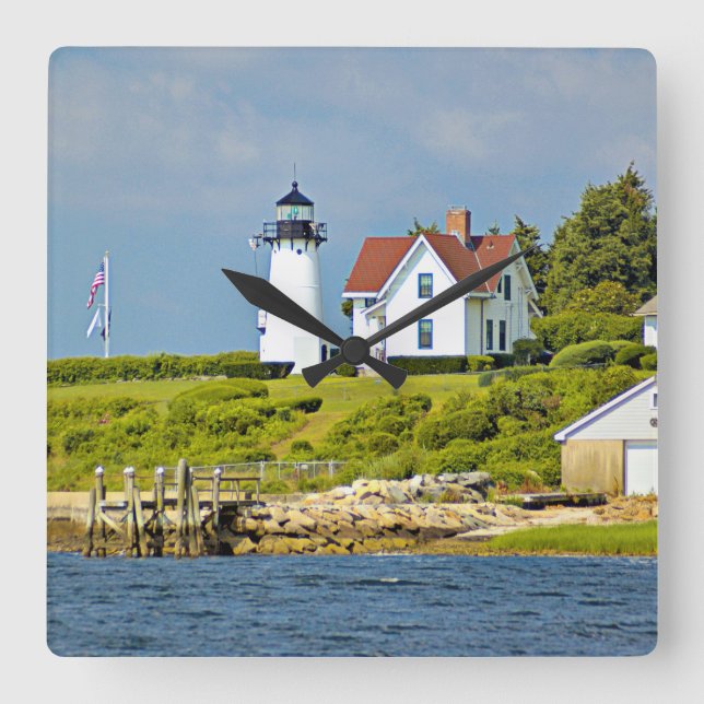 Warwick Nacke fyr, Rhode island Wall Clock Fyrkantig Klocka (Framsida)