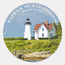 Warwick Nacke fyr, RI Round Sticker Runt Klistermärke