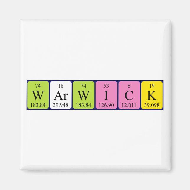 Warwick Perical bord namn magnet (Framsidan)