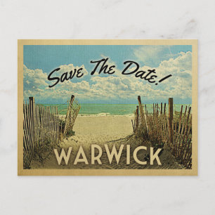 Warwick Rhode island sparar Vintagen Date Meddelande Vykort