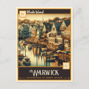 Warwick, Rhode island VINTAGE Vykort