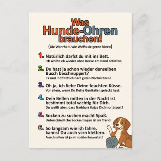 "Was Hundeohren brauchen"-Postkarte Vykort