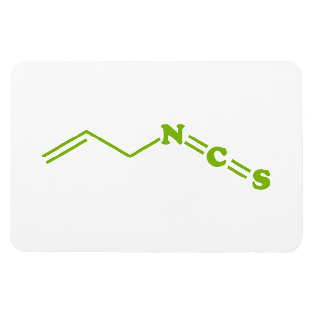 Wasabi Allyl Isotiocyanat Molecular Formula Magnet (Horisontell)