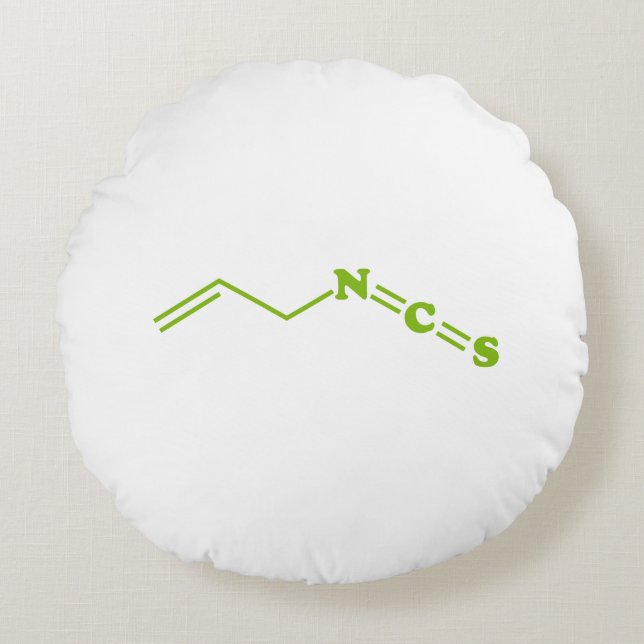 Wasabi Allyl Isotiocyanat Molecular Formula Rund Kudde (Framsidan)