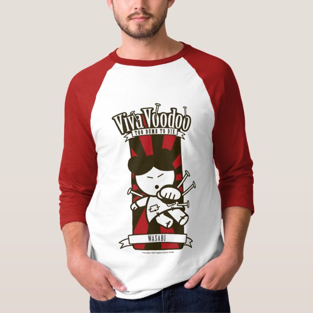 "Wasabi" baseball-stil t-skjorta Tee Shirt (Framsida)