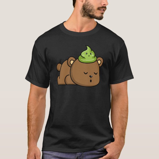 Wasabi Bear Japansk Pepparrot Kryddstark Pasta T Shirt (Framsida)