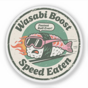 Wasabi Boost Speed Äten Racing Sushi Klistermärken