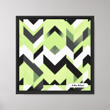 Wasabi Grön Djärv Chevron Geometrisk