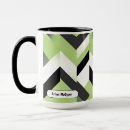 Wasabi Grön Djärv Chevron Geometrisk Mugg