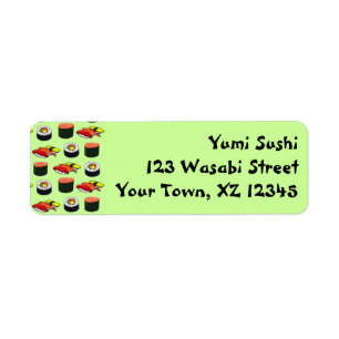Wasabi Grönt Sushi Returadress Etikett