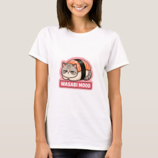 Wasabi Humör Rolig Grinig Katt Sushi Meme T Shirt