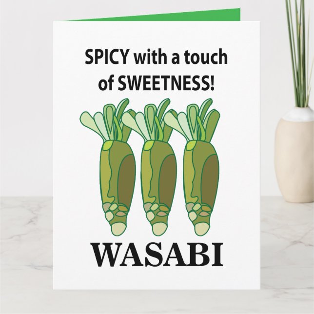 Wasabi-krydda med en beröring av sötheten Wasabi Kort (Framsida)