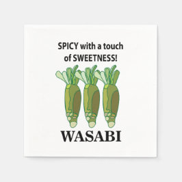 Wasabi-krydda med en beröring av sötheten Wasabi Pappersservett