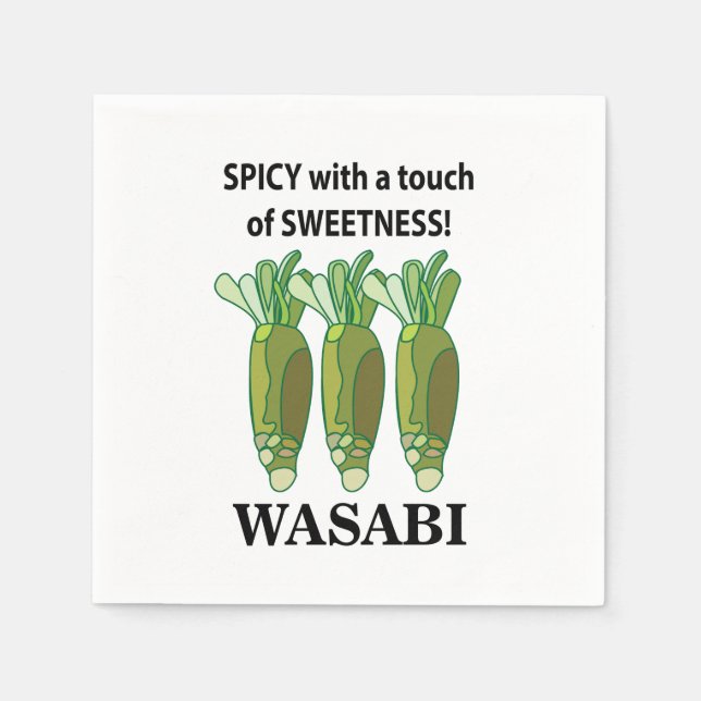 Wasabi-krydda med en beröring av sötheten Wasabi Pappersservett (Framsidan)