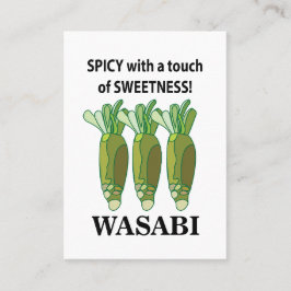Wasabi-krydda med en beröring av sötheten Wasabi Visitkort