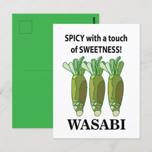 Wasabi-krydda med en beröring av sötheten Wasabi Vykort