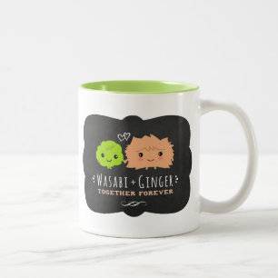 Wasabi och Ginger Together Forever Kawaii Cute Två-Tonad Mugg