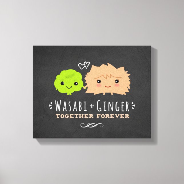 Wasabi och ingefära tillsammans för evigt canvastryck (Framsida)