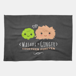 Wasabi och ingefära tillsammans för evigt kökshandduk