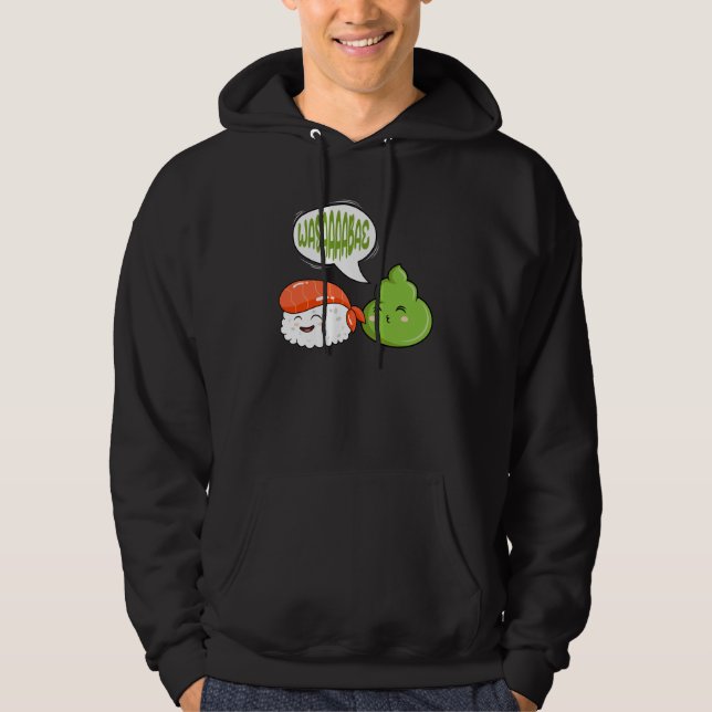 Wasabi Salmon Sushi Japanese Horseradish Paste Con Hoodie (Framsida)