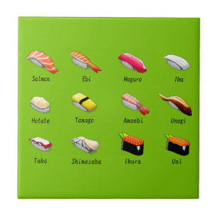 Wasabi sushi Japansk söt mat Kakelplatta
