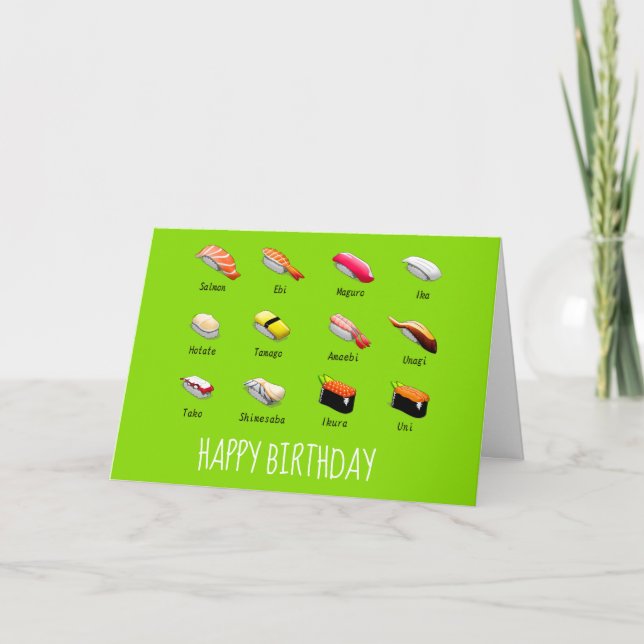 Wasabi sushi Japansk söt mat Kort (Framsida)
