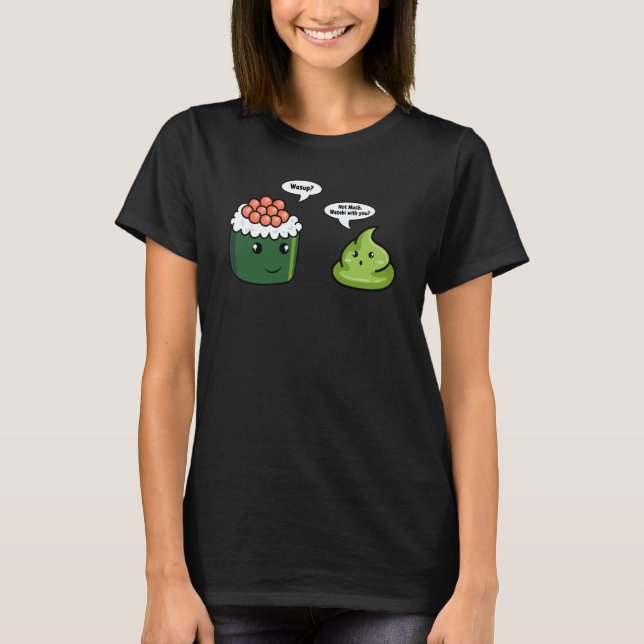 Wasabi Sushi Spicy Paste Condiments Japanese Horse T Shirt (Framsida)