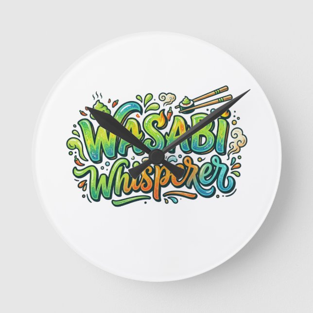Wasabi Whisperer T-Shirt Rund Klocka (Framsida)
