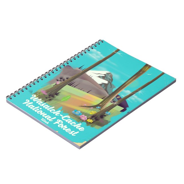 Wasatch-Cache National Forest Utah-semester poster Anteckningsbok Med Spiral (Vänstra Sidan)