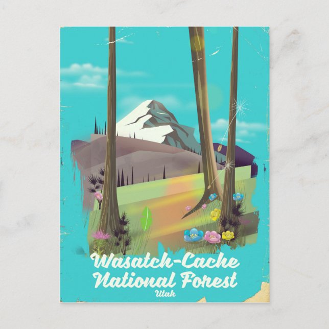 Wasatch-Cache National Forest Utah-semester poster Vykort (Framsida)
