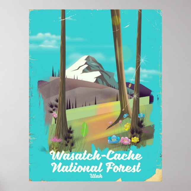 Wasatch-Cache National Forest Utah semesterplansch Poster (Framsidan)