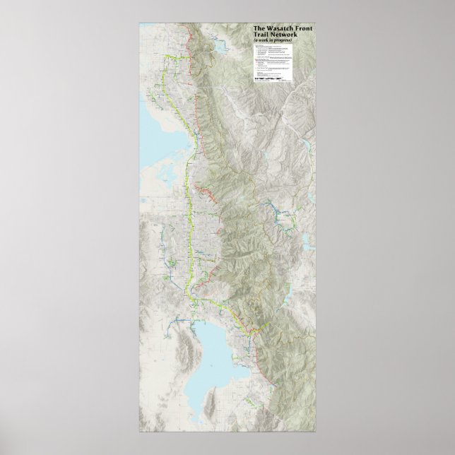 Wasatch Front Trail Network Karta Poster (Framsidan)