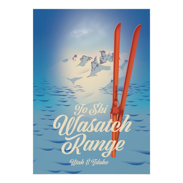 Wasatch Range Utah & Idaho skidisplayreklam Fototryck (Framsidan)