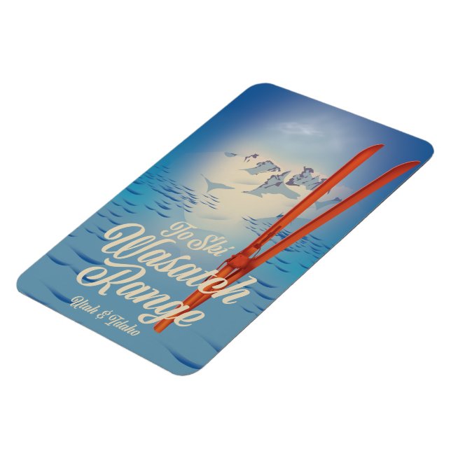 Wasatch Range Utah & Idaho skidplakat Magnet (Vänstra Sidan)
