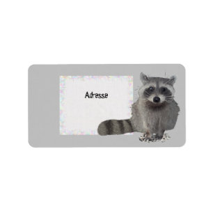 Waschbär Adressetikett
