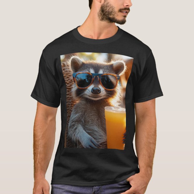 Waschbär bleibt cool t shirt (Framsida)