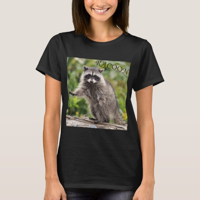 Waschbär im Wald T Shirt (Framsida)
