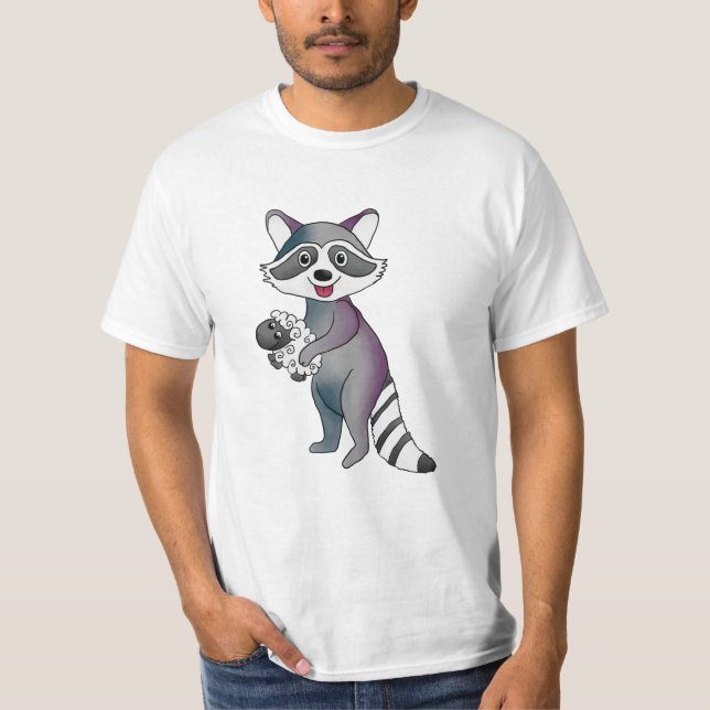 Waschbär und Schaf T Shirt (Framsida)