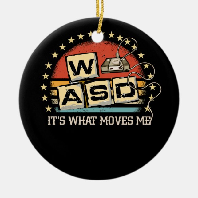 WASD Det är det som gör att jag blir speldator Julgransprydnad Keramik (Framsidan)