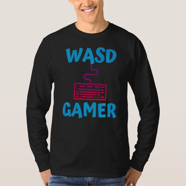 Wasd Gamer Qwerty Pc-spel Tangentbord Computer PC  T Shirt (Framsida)