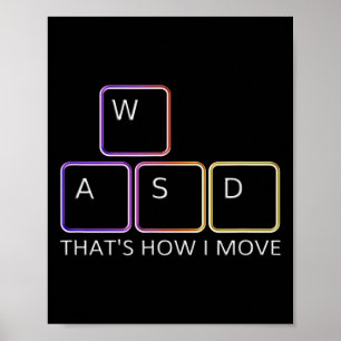 Wasd Gaming Design - Ikoniskt tangentbord för PC-s Poster