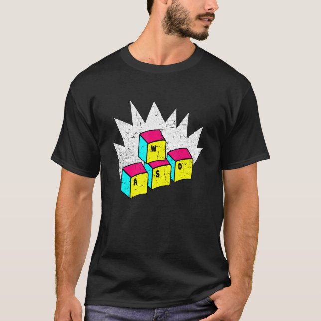 WASD It's What Moves Me Funny Computer Video Games T Shirt (Framsida)