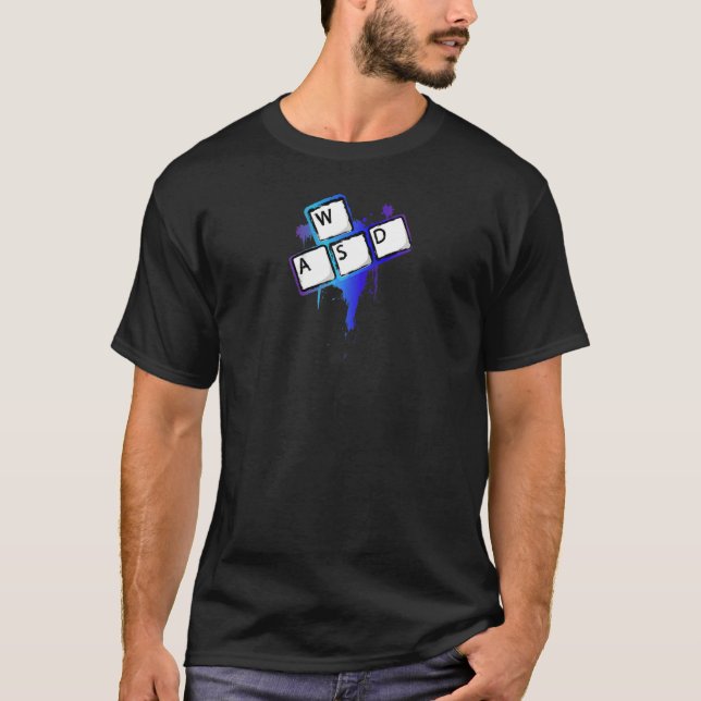 Wasd Nycklar Pc-spel T Shirt Game Älskare R (Framsida)
