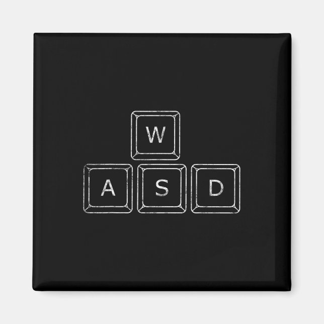Wasd Pc Gamer Keys Dator Spelpresent  Magnet (Framsidan)