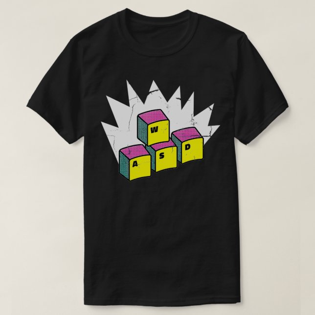 WASD-programmerare för spel Tangentbord, datatekni T Shirt (Design framsida)