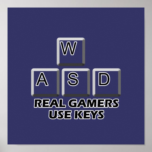 WASD - Real Gamers Använda Nycklar Poster (Framsidan)